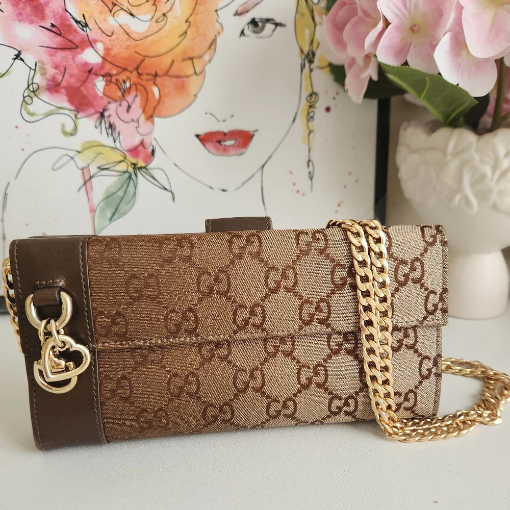 GUCCI Brown Monogram Ombre Effect Canvas and Leather Wallet - Picture 16 of 16